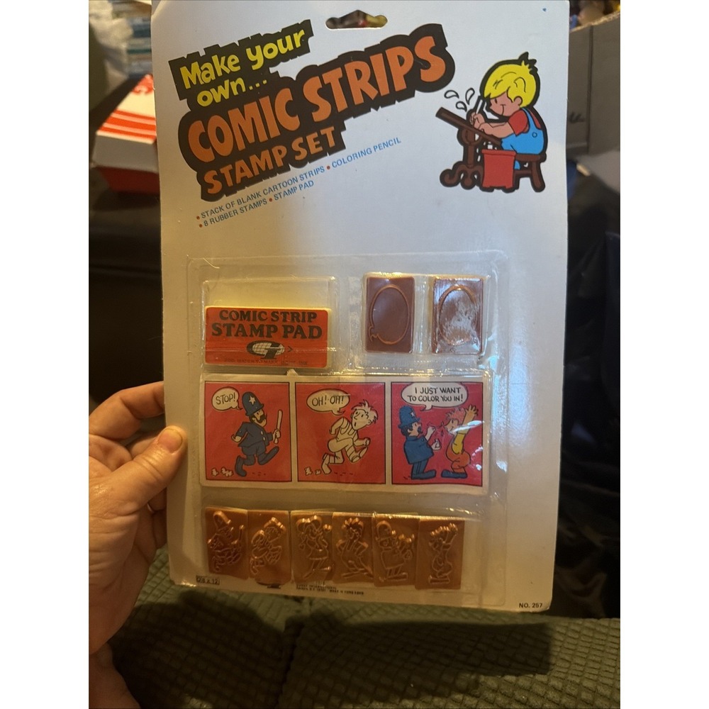 NIB Make Your Own Comic Strips Stamp Set New In‎ Package Vintage